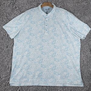 Johnnie-O Performance Polo Shirt Men’s XXL Blue Floral Golf Short Sleeve UPF 50
